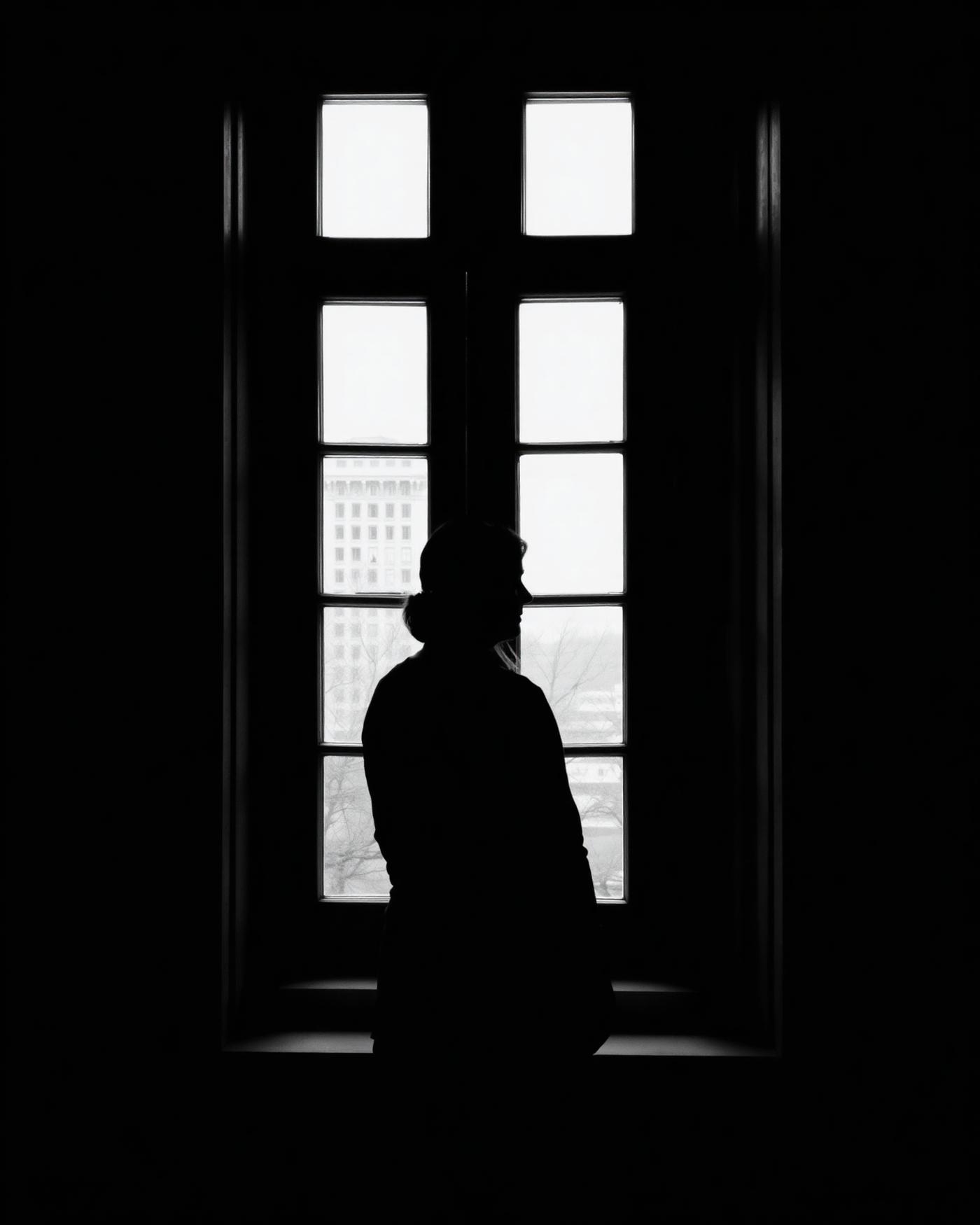 Editorial silhouette — documentary atmosphere